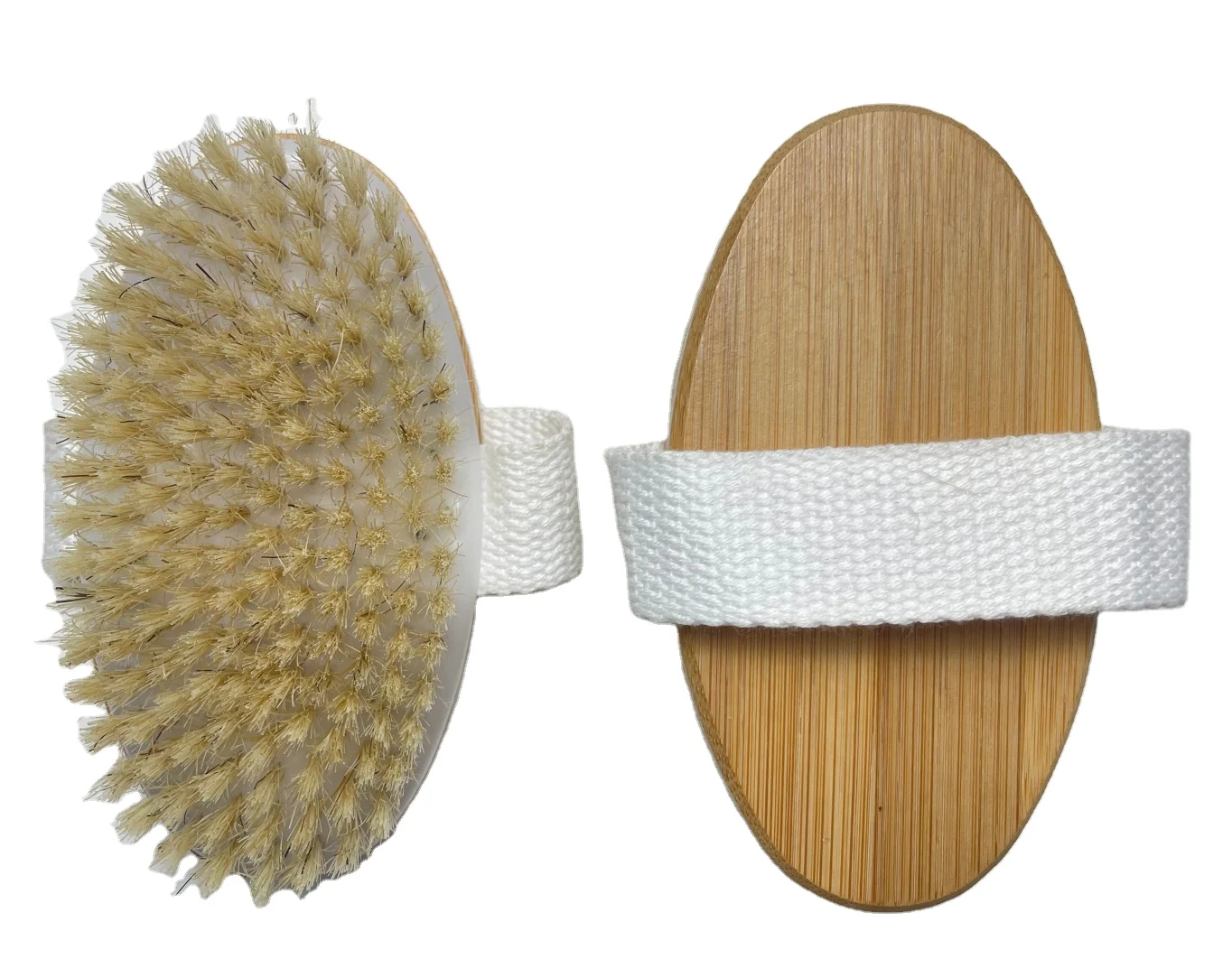 Bamboo Sisal Bristle Bath Brush For Skin Cleaning Wholesale Sisal Bristles Natural Bamboo Dry Skin Body Brush