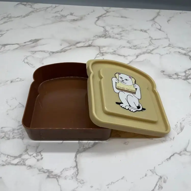 Food Container Microwave Safe Plastic Hamburger Sandwich 2022 Brown Square Animal Print Bento Lunch Box With Cartoon Character