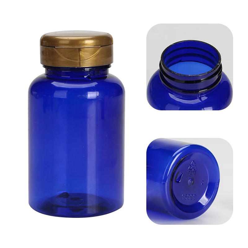 Hot luxury red green orange amber brown clear biodegradable pharmaceutical medicine bottle for pill capsule with child proof cap