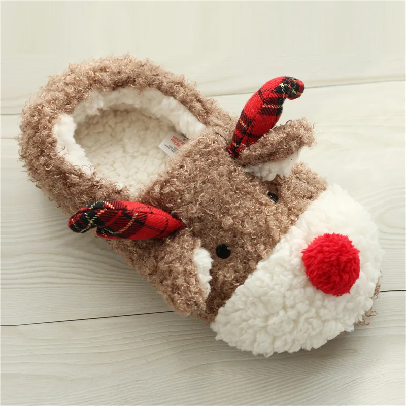 Cuddly christmas slippers for children home christmas reindeer slippers cute reindeer slippers christmas gift