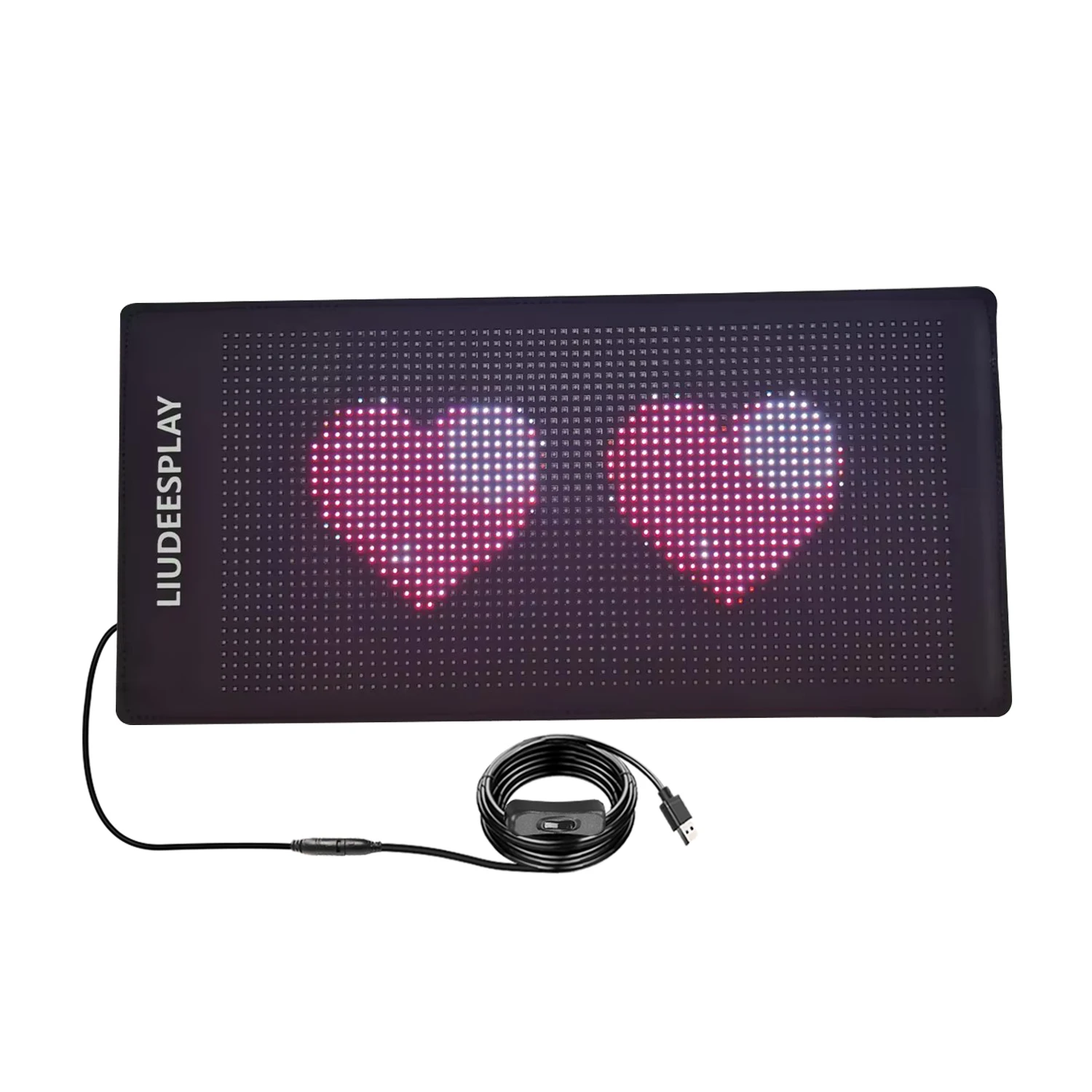 LIUDEESPLAY LED Sign For Car Flexible LED Display Rear Window Animation Matrix With Custom Text APP Programmable Board