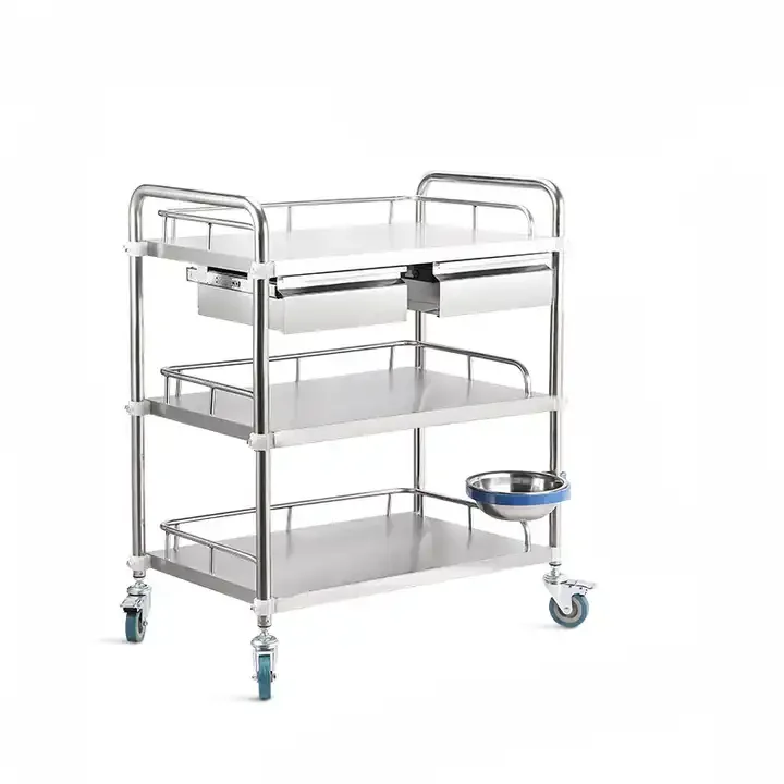 Cheap best selling Stainless steel assembled medicine cart Medical Trolley Cart