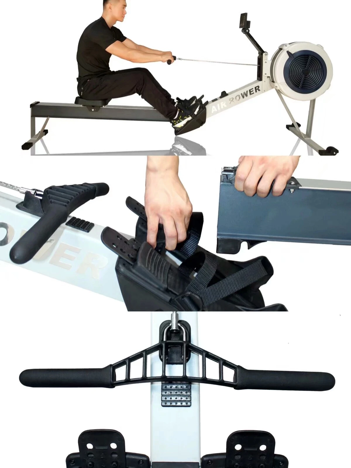 Factory Directly Supply Gym Equipment magnetic air rower seated row machine air rowing machine
