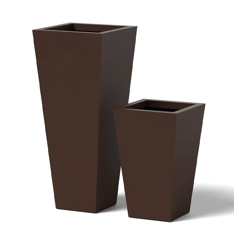 eco friendly outdoor  cool stand metal black modern large plant flower pot vase