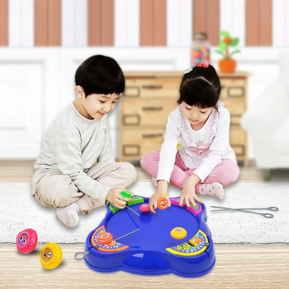
Plastic 4 player rotation super spinning top board game classical toys for kids 
