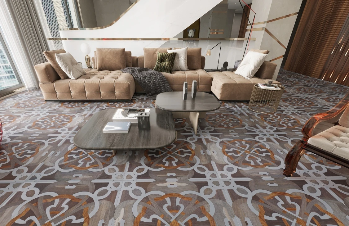 Modern Metal Parquet Designs: Handcrafted Luxury Brass and stainless steel Flooring wood parquet