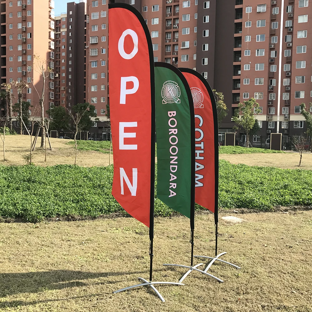 Double Sided Custom Advertising Beach Flying Feather Flag For Outdoor