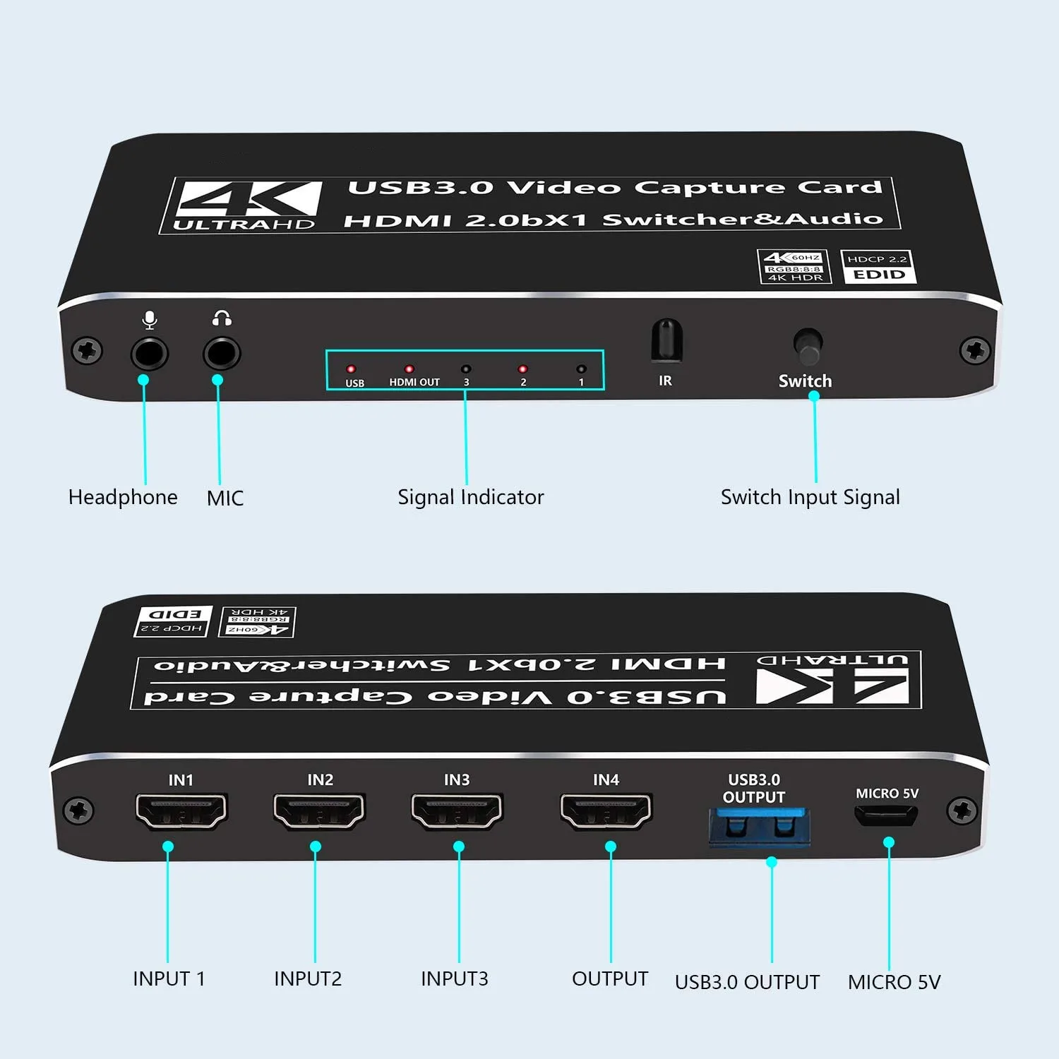 3x1 HDMI переключатель 1080P 4K Аудио Видео карта захвата USB 3 0 запись пластина игры потокового видео трансляции Mic в Телевизор с