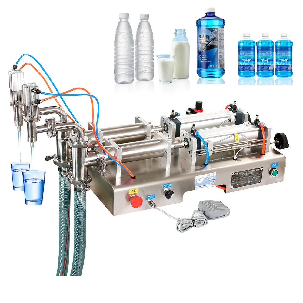 Y2WTD Double Head 100-1000ML Horizontal Pouch Beverage Oil Water Liquid Filling Machine