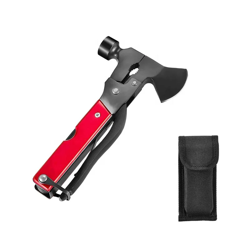 Stocked camping multi tool with hammer outdoor survival kit tool hatchet