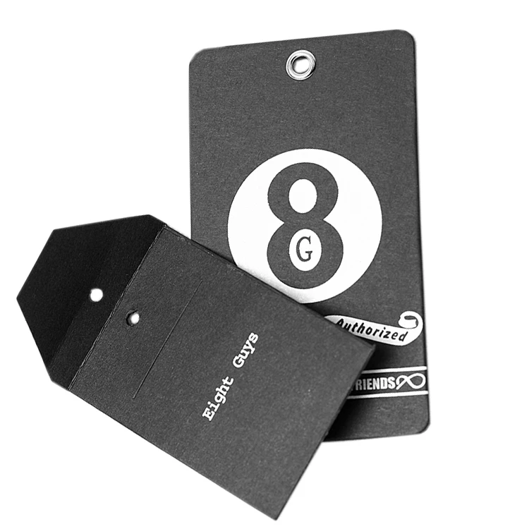 Custom Logo Silk Screen Printed Recycled Paper Spare Button Bag Swing Tag Custom Private Design Logo Hang tags Spare Button Bag