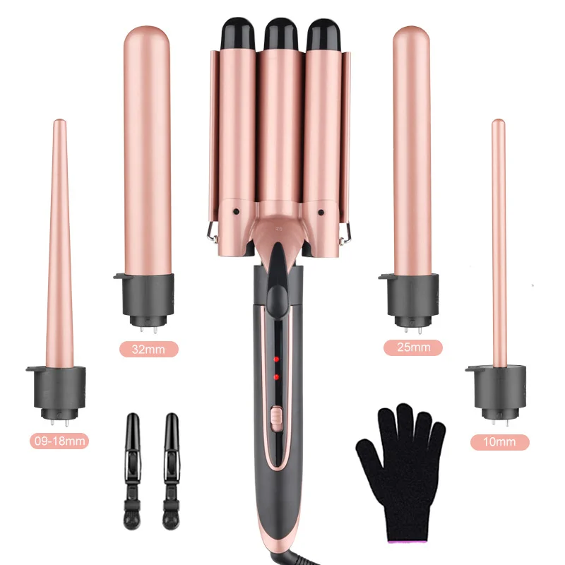 New hot-selling multifunctional head-changing curling iron LED display 5 in 1 tube-changing curling iron hair curler automatic