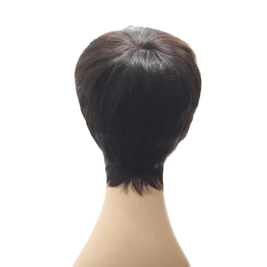 Wigs for Women Human Hair, Short Human Hair Wigs Pixie Cut Wig with Bangs Full Machine Made Gluless Natural Wavy Short Hairstyle
