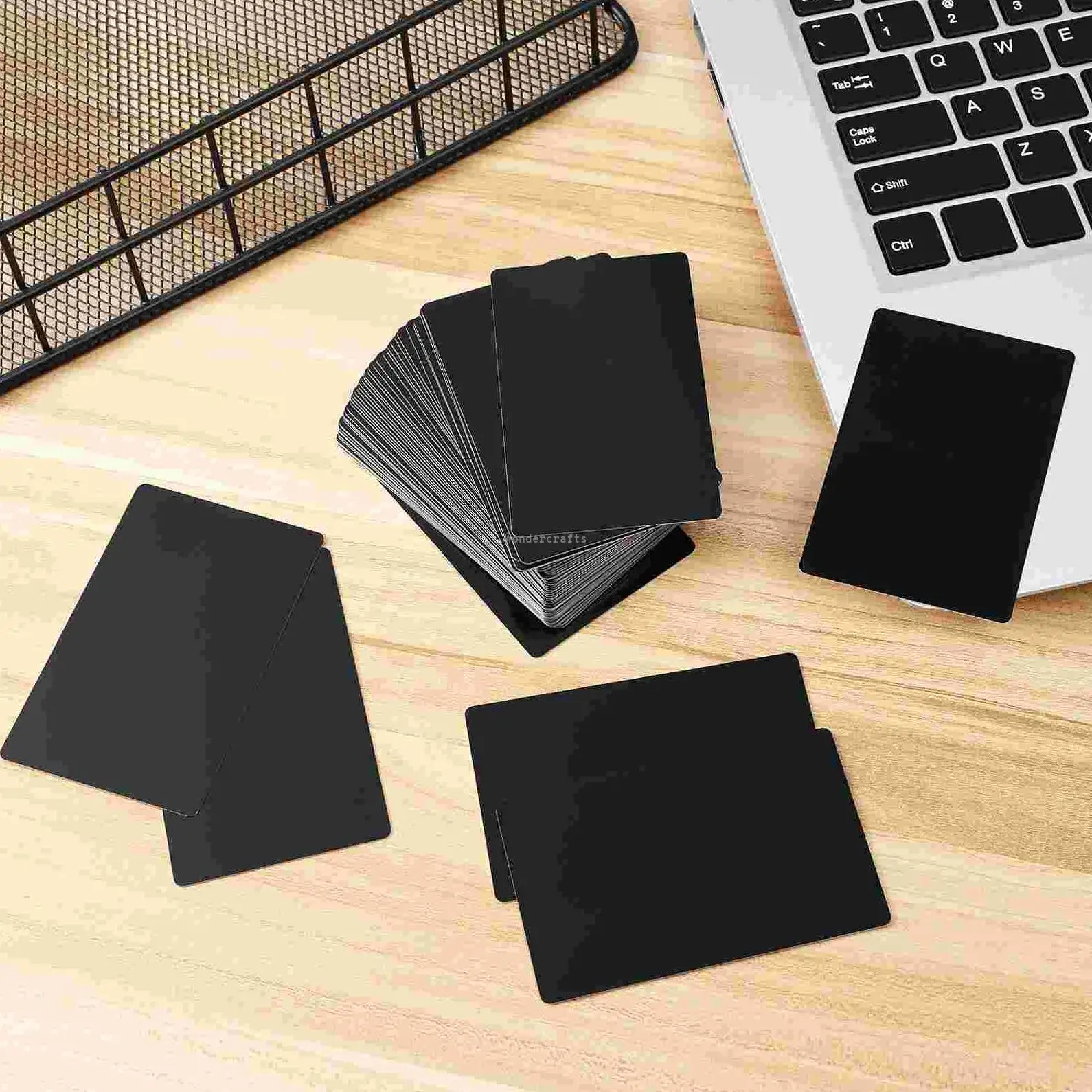 WD Good Quality Factory Directly Custom DIY Engrave Card Presents Metal Aluminum Sheet Laser Marking Business Black Cards