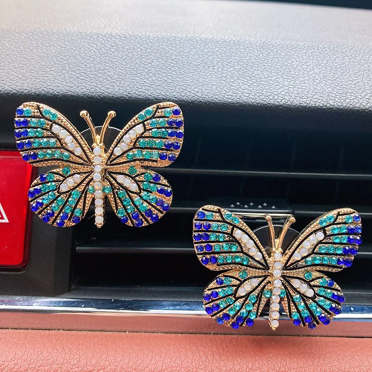 Car Air Vent Clip Air Freshener Auto Interior Decor Bling Fashion Butterfly Bee Aroma Diffuser Ornament Car Accessories