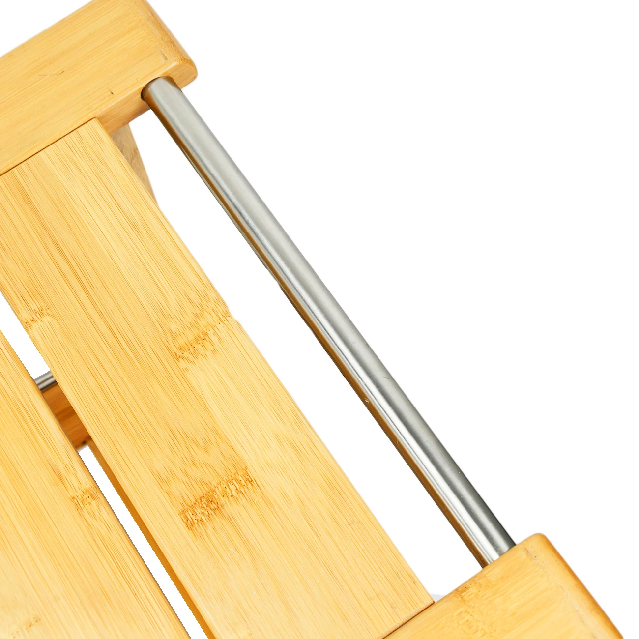 Bamboo 2-Tier Shower Bench Stool with Non-Slip Feets Storage Shelf for Shampoo Towel for Bathroom