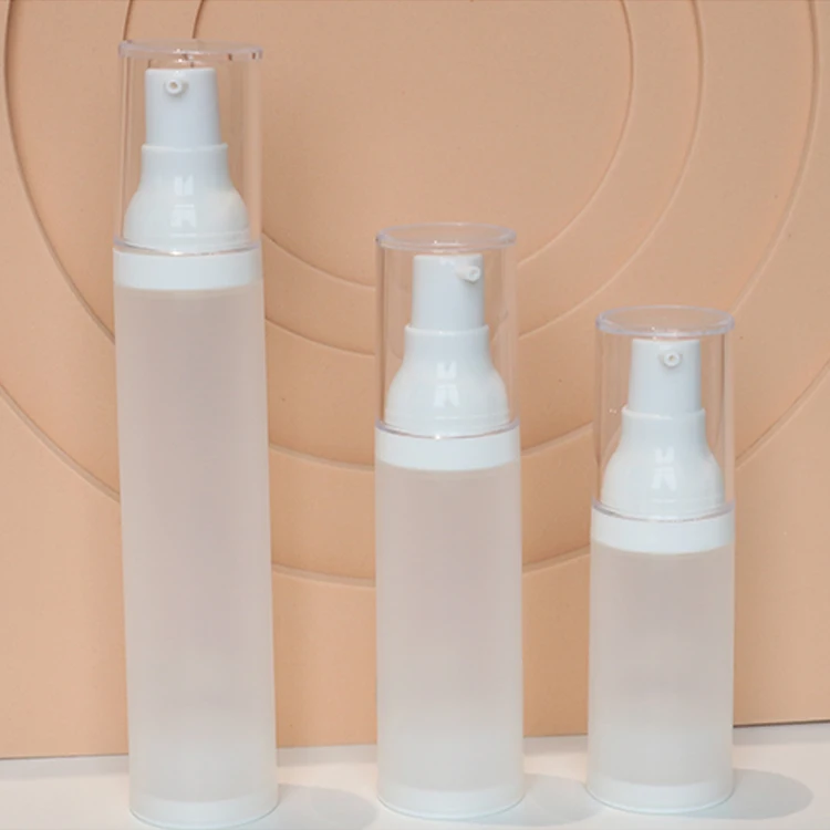 Airless pump bottle 30ml 50ml cosmetic matte recyclable packaging opaque glass gas free glass bottle