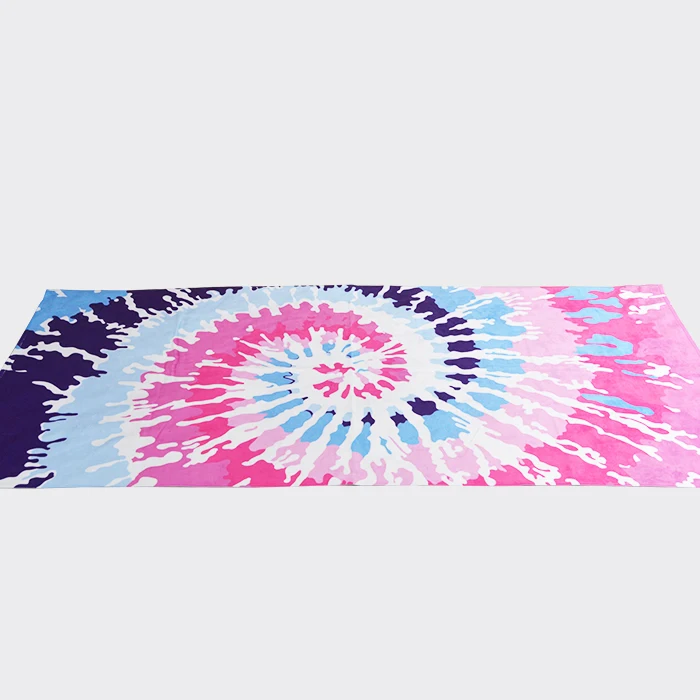 Tie Dye Beach Towel 30 x 60 inches 100% Cotton Velour Rainbow Hippie Colors Printed Beach Towel