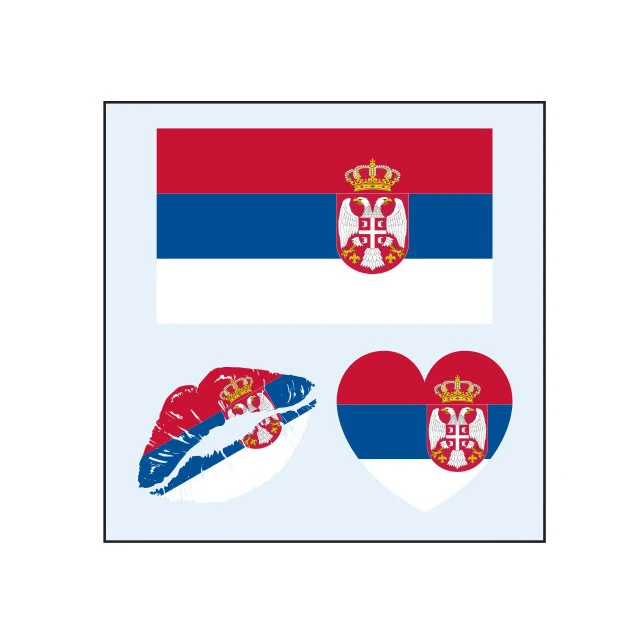 WM2022 Serbia soccer fan tattoo sticker Serbian non-toxic football temporary body tattoo