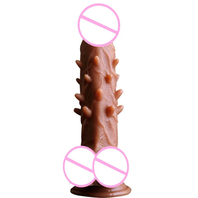 Female Masturbation Huge Silicone Barbed Dildo Liquid Silicone Realistic Dildos with Suction Cup for Adults