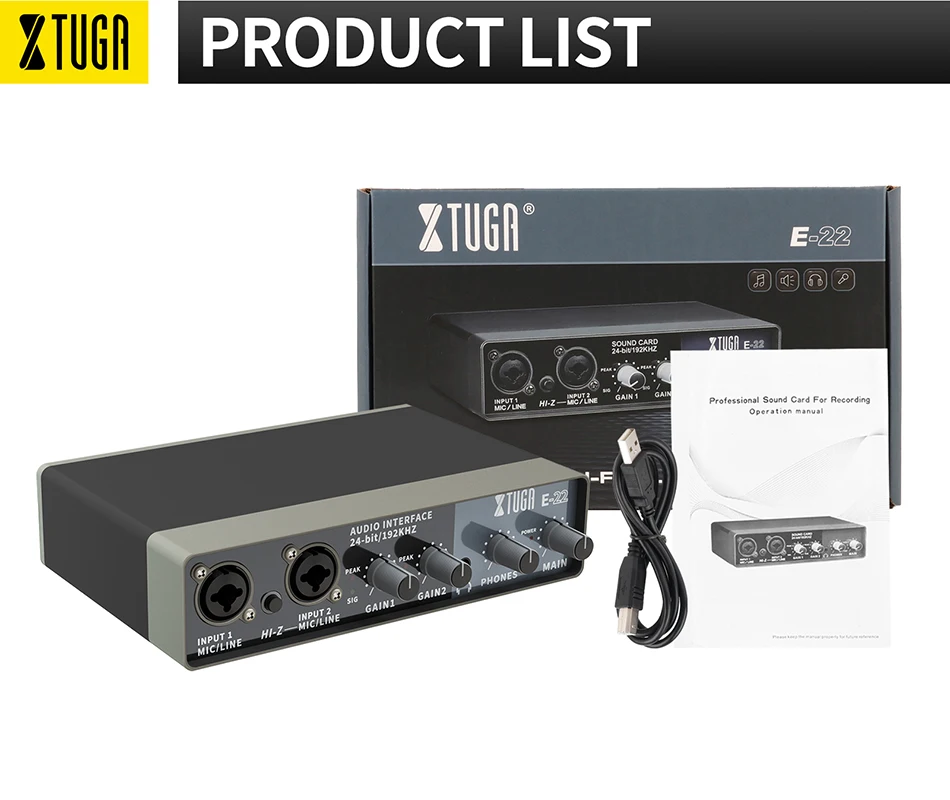 Usb Audio Interface Music External Condenser Microphone Recording Sound Card For Pc Recorder Computer Studio Live