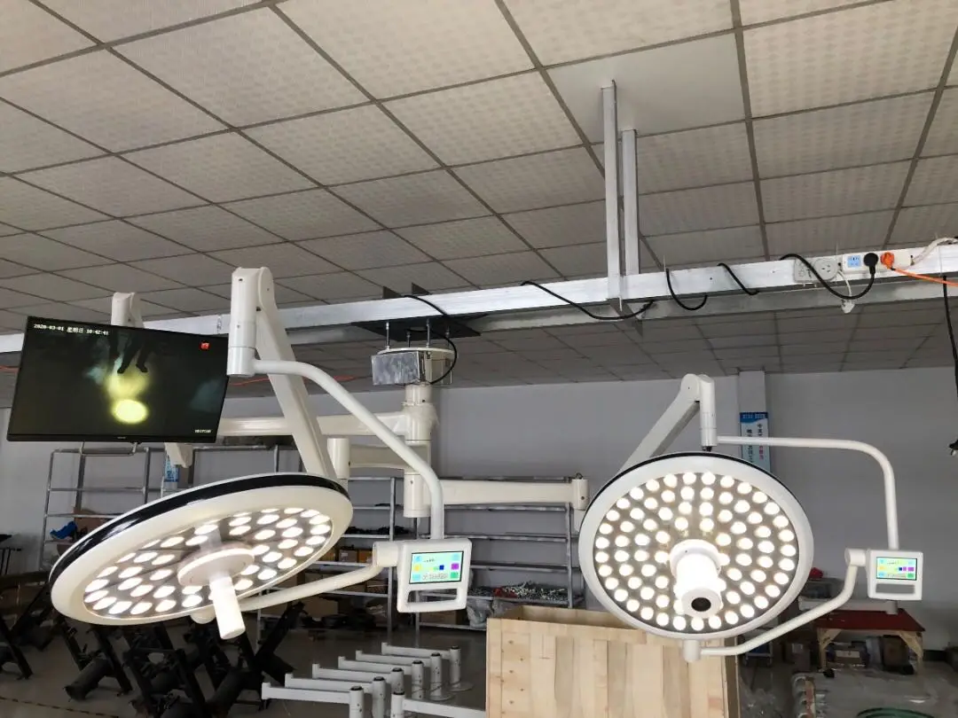 3 arms operating surgery video lamp ot light led operation lamp camera system / surgical light with camera