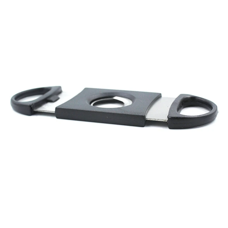 Stock Cigar Accessories Plastic Stainless Steel Double Blade Custom logo Cutter