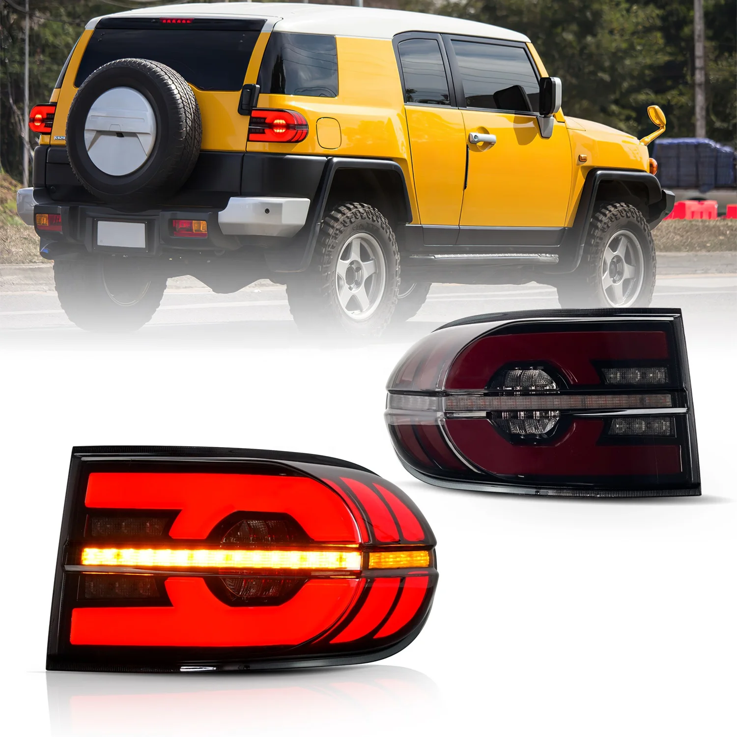Manufacturer wholesales   For FJ cruiser LED Taillights Sequential Turning Signal Rear Tail Lamp 2007-2015 Tail light