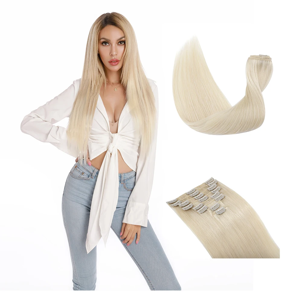 S-Noilite remy hair extensions clip-in 100 virgin natural clip in hair extensions Real European Clip in Hair Extens