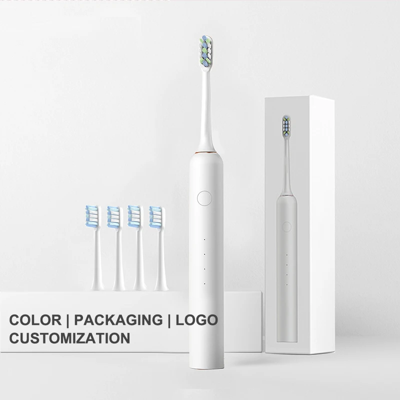 Китайская фабрика Oem портативная зубная щетка с электроприводом 4 вида цветов звуковая электрическая головками для взрослых