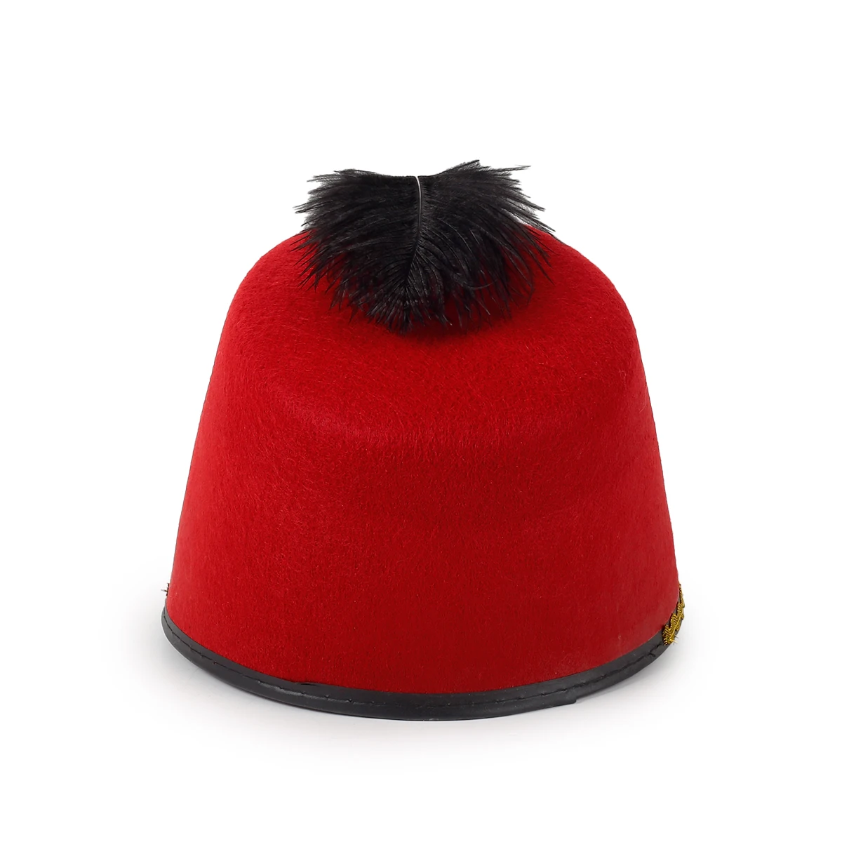 Wholesale Unisex Flat top wool felt hat Custom Round Top Short Brim Ceremonial Uniform Hat