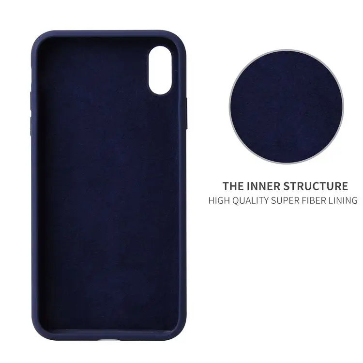 Guangzhou factory original scratch proof microfiber liquid silicone mobile cell phone case for iphone x xr xs max 6 7 8 plus