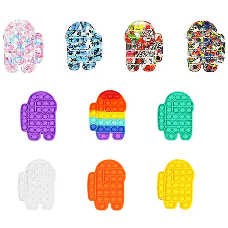 
Kids Silicone Push Poping it Toys Color Fidget Puzzle Games Anti-stress Astronaut Sensory Toys for Educational Math Autism 