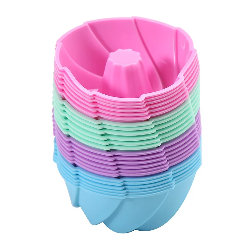 Silicone Container Molds Reusable Muffin Cookie Cupcake Bakeware Silicone Cupcake Mold Cross-border steamed cake mold