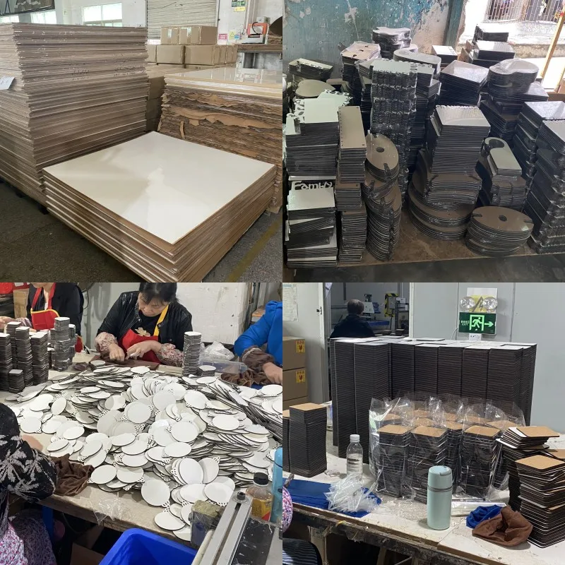 Professional Source Factory Wholesale Blank Hanging Decoration Sublimation MDF Christmas Ornaments