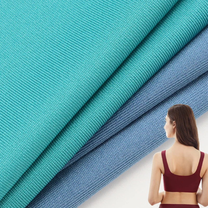 Gold Supplier Polyester 94% Spandex 6% Stretch Fabric Single sided Plain 100/20 Milk Silk Double Stretch Bra, Underwear Fabric