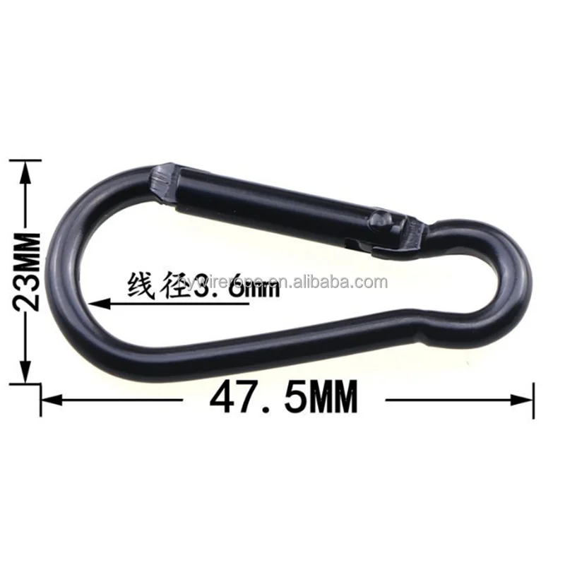 No. 5 S-shape electrophoretic black matte aluminum alloy mountaineering buckle bag buckle connection pendant