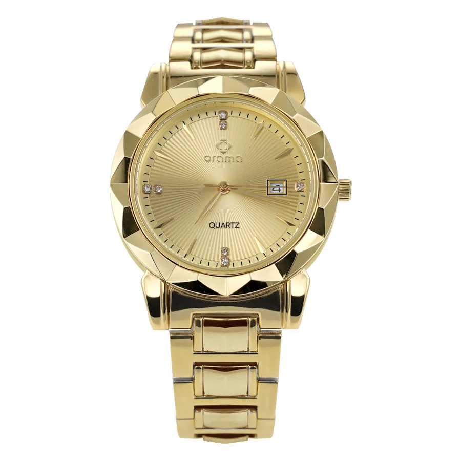 
New model top quality shock resistant quartz watches solid reputation top brand luxury bling quartz round men watch 