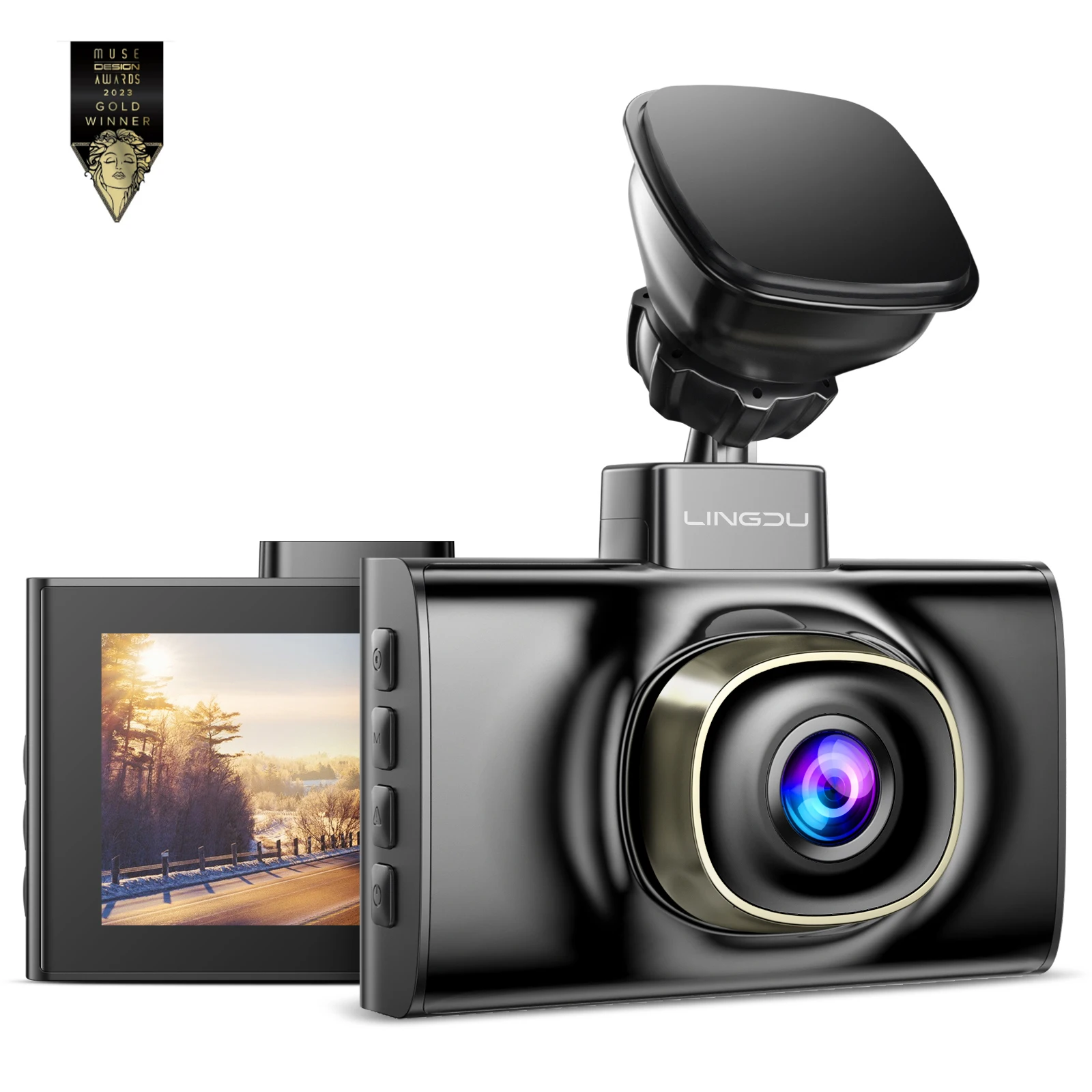 LINGDU New Series LD02 5K Dash Cam 3' IPS Screen Build-in 5G WIFI & GPS Voice Control