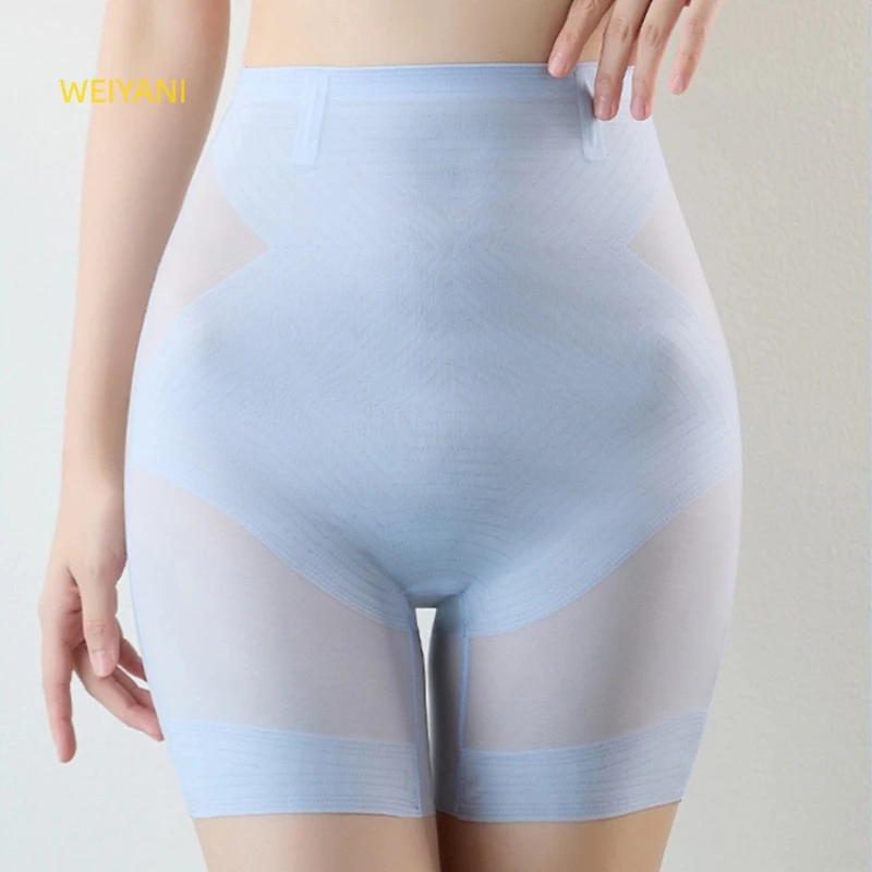 Body Shaper Women High Waist Tummy Control Shorts Safety Butt Lifter Slimming Shapewear Ultra Thin Ice Silk Shaping Pants
