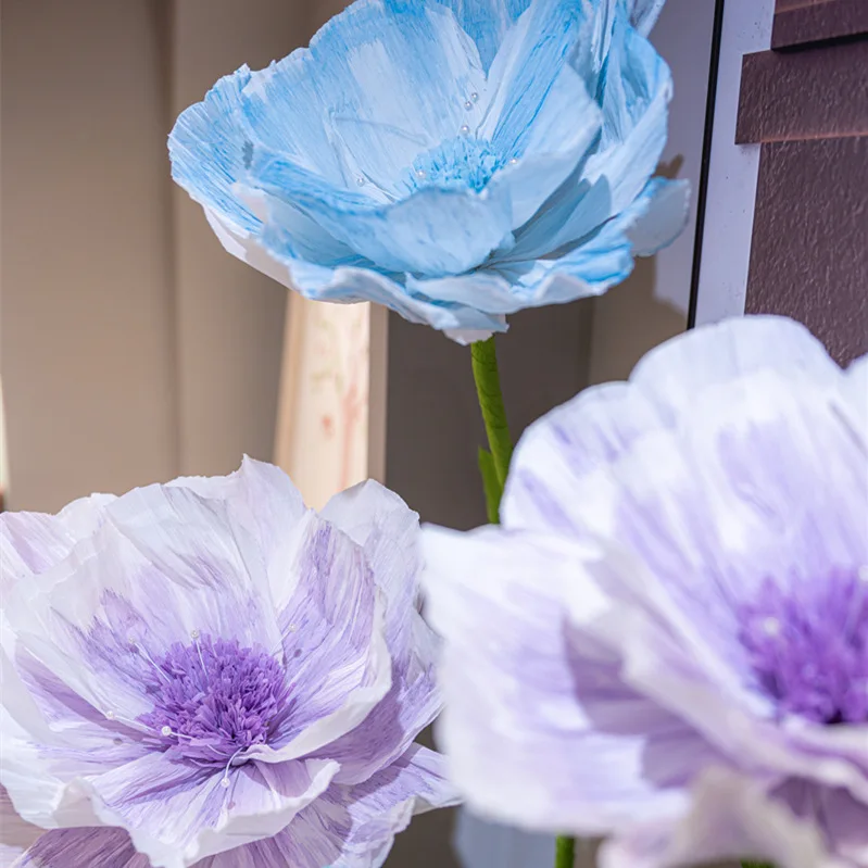 Shopping mall beautiful paper art decoration simulated flowers wedding road guide props window wedding room layout background