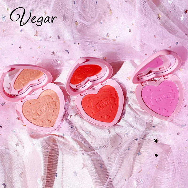 Face makeup bulk cosmetics heart shaped private label blush palette