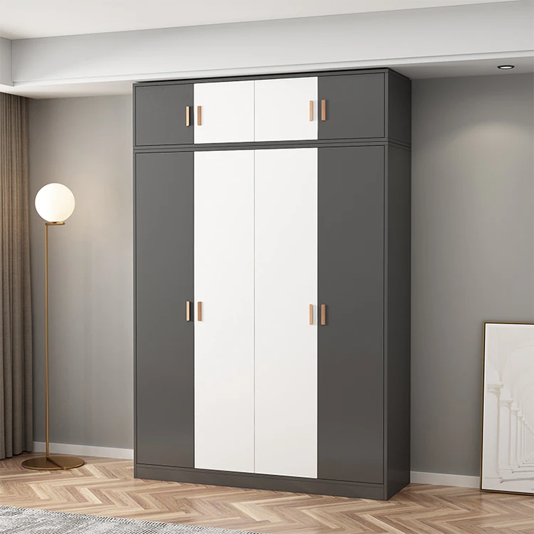 Nordic Organizer Bedroom Furniture White Black Storage Closet Wooden Modern Wardrobe