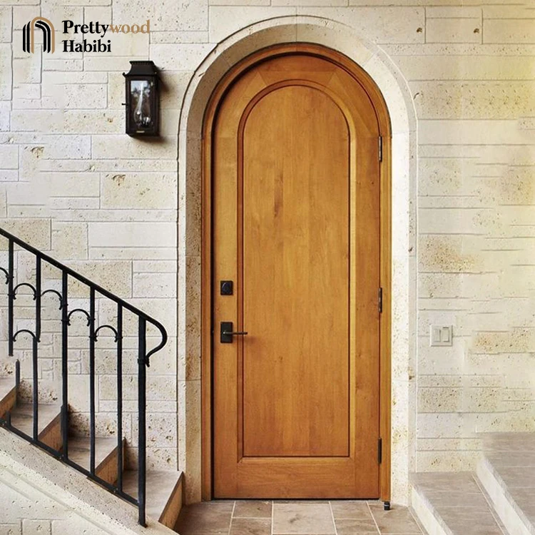 Двери из преттивена в австралийском стиле, Винтажный дизайн интерьера, Круглые, одна панель, деревянные арочные межкомнатные двери