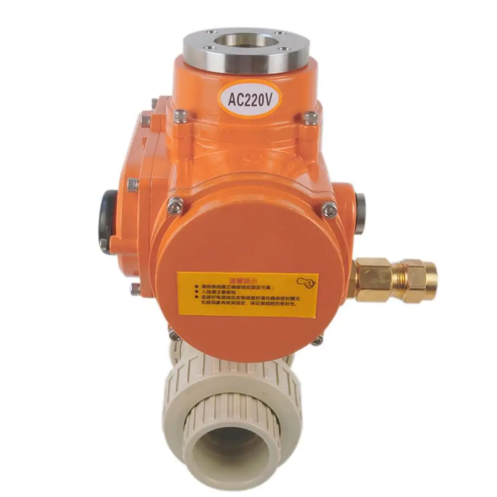 Motorised Electric actuator Ductile Iron Fluorine PTFE lined flange ball Water Valve