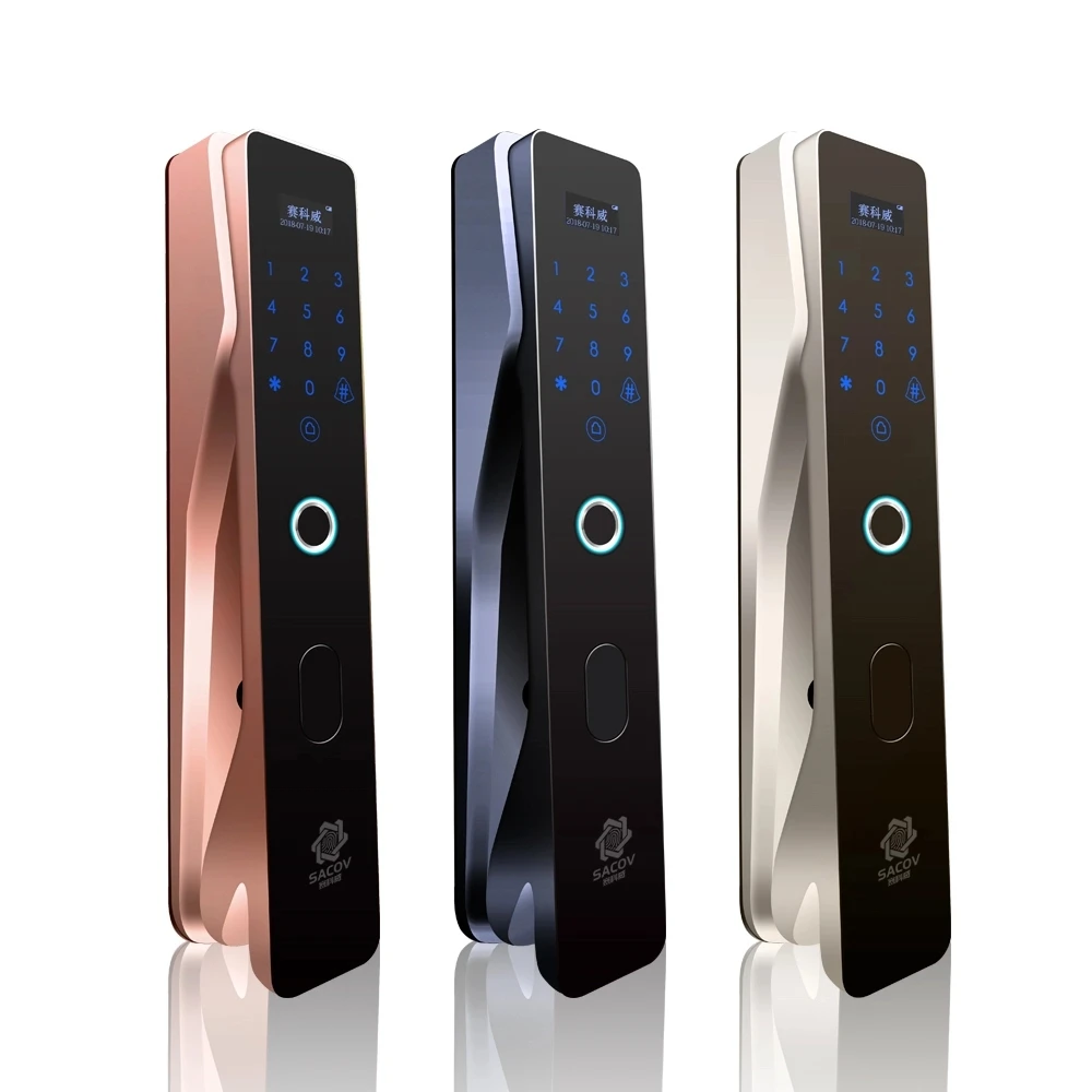 Smart door lock semiconductor fingerprint head anti-peeping passwords unlocking zinc alloy smart chip faker pin code