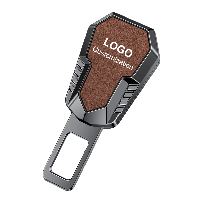 Custom Logo Seat Belt Extension Car Universal Standard Size Metal Holder Safety Seat Belt Buckle