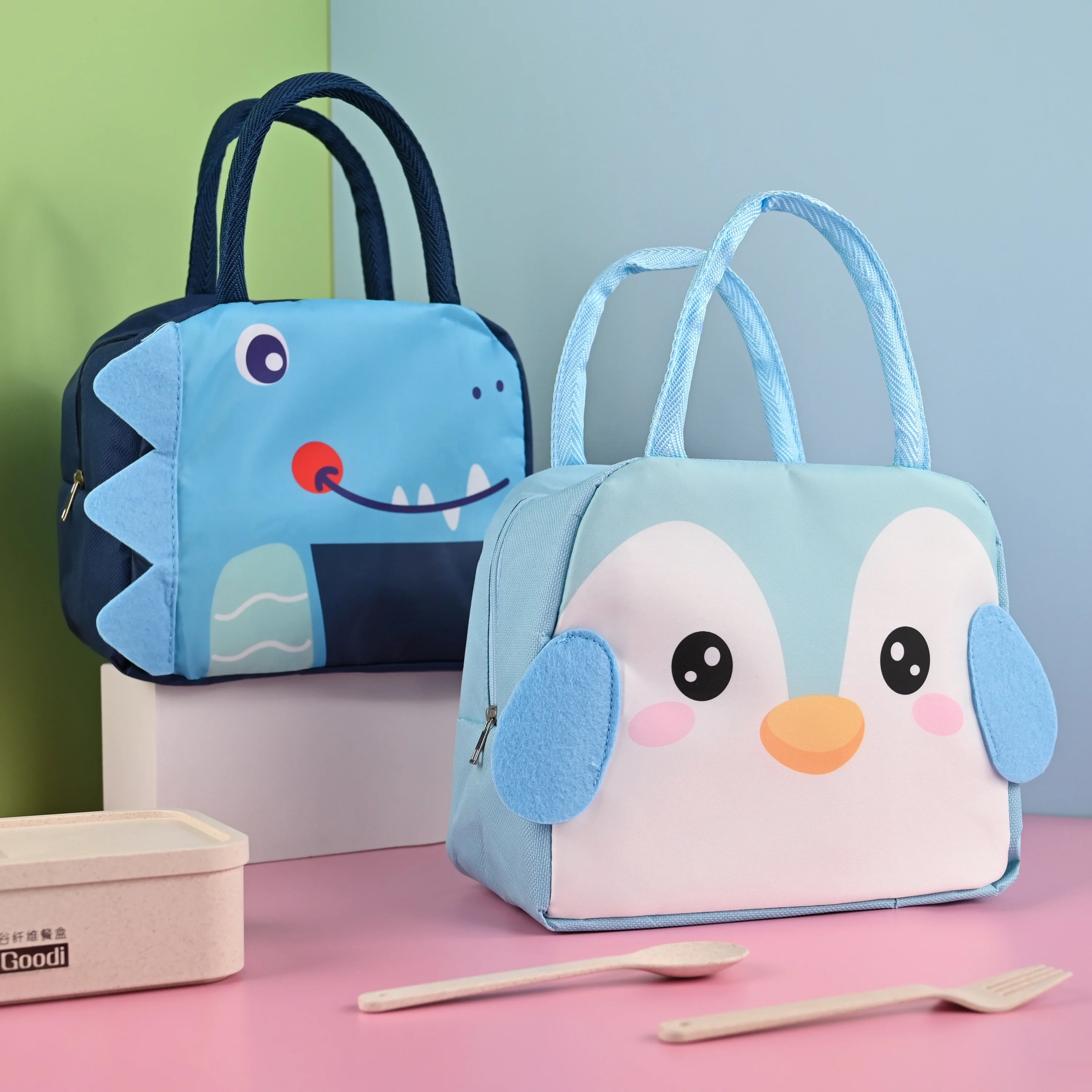 ISO BSCI Factory customized logo portable picnic lunch tote bag for school thermal insulated kids lunch bag for kids