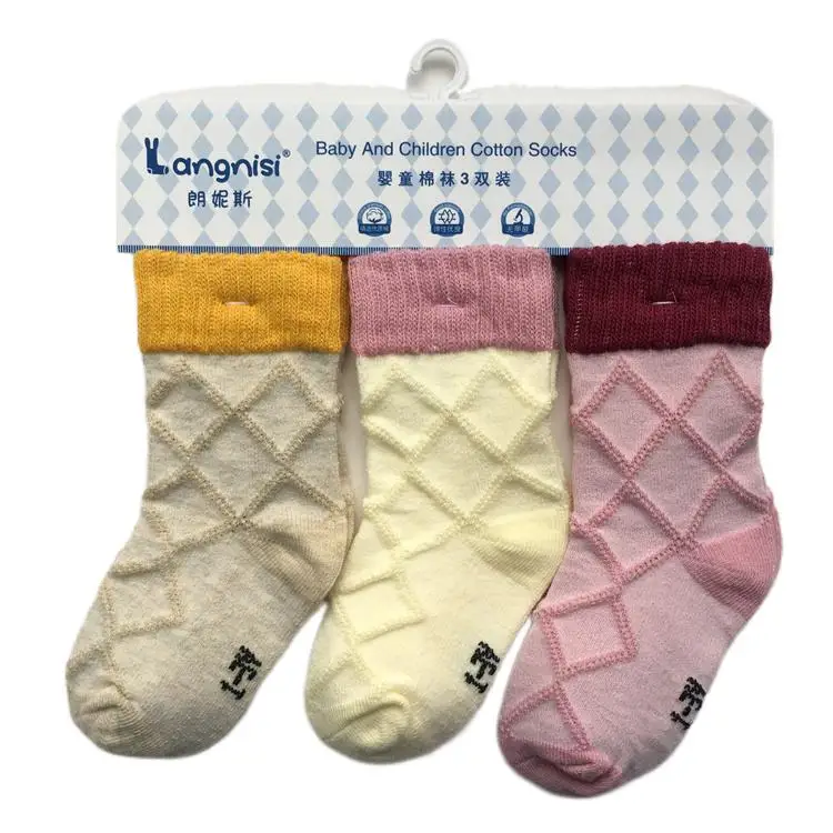 
Combed Cotton Baby kids Girl Breathable socks funny Children tube non-slip socks 