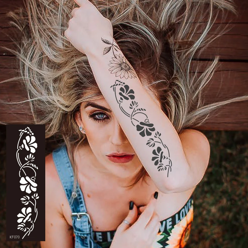 Fashion Body Art Tattoo Sticker Paper Black Waterproof Temporary Tattoo Sticker Hand Neck Wrist Art